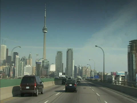 Driving-into-Toronto Stock Footage 734487