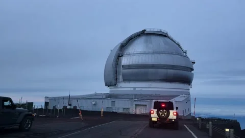 Driving Toward Mauna Kea Observatory Dome Stock Footage 328222019