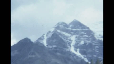 Driving toward Mountain, Big sky country, Vintage 1970s Stock Footage 145372440