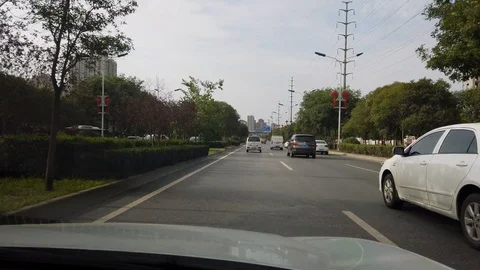 Driving towards the centre of Xian Stock Footage 118017695