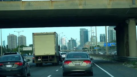 Driving towards city Stock Footage 118853158