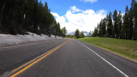 Driving towards mountains Stock Footage 131570968