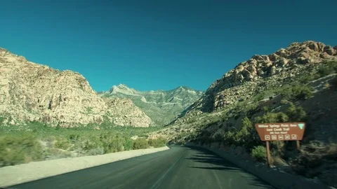 Driving towards Mountains in Nevada  Video stock 79852166