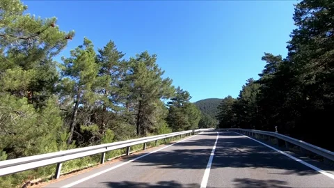 Driving towards Navacerrada mountain pass Stock Footage 271062829