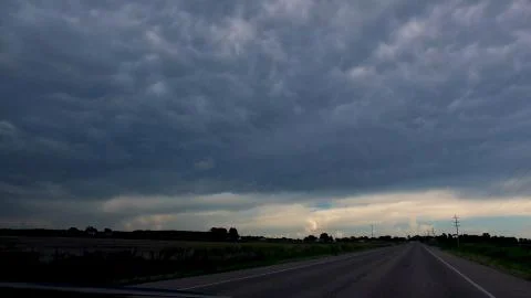 Driving towards the storm Stock Photos