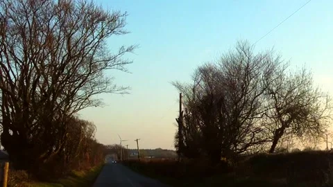 Driving towards  a windmill farm Stock Footage 331316589