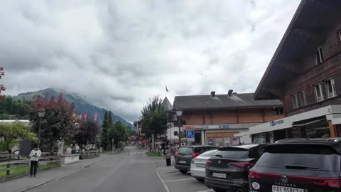 Driving Into Town with Tree Lined Street 库存影片 340596161