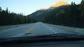 Driving on TransCanada HWY 1. BC, Canada. Alpenglow. HD Footage