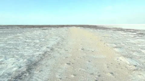 Driving on the tundra Stock Footage 10593877