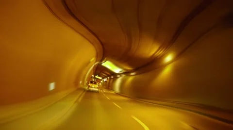 Driving in tunnel distorted 스톡 동영상 49119696
