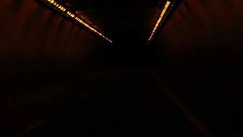 Driving in a tunnel Stock Footage 78514638