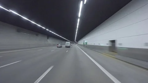 Driving in the tunnel Stock Footage 83499403