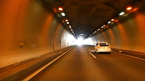 Driving in the tunnel Video stock 88120611