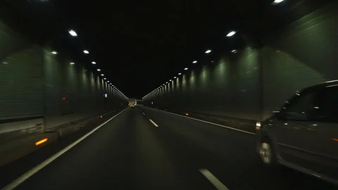 Driving in the tunnel Video stock 88120646