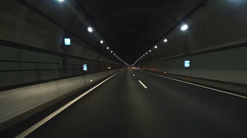 Driving in the tunnel Stock Footage 88120651