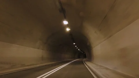 Driving in a tunnel Stock Footage 129822740