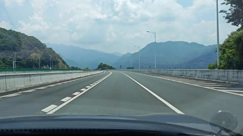 Driving in the tunnel on highway Stock Footage 288214323