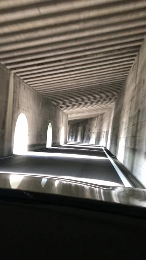 Driving in a tunnel on Splügen Pass. Stock Footage 329227549