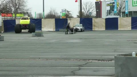 Driving on two wheels, stunt show Video stock 11855532