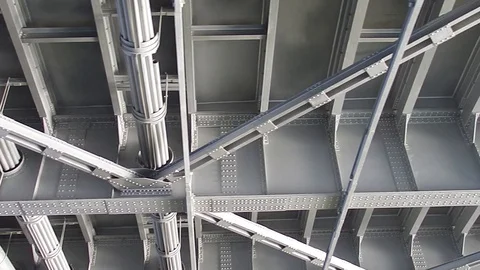 Driving under the bridge Stock Footage 97517176