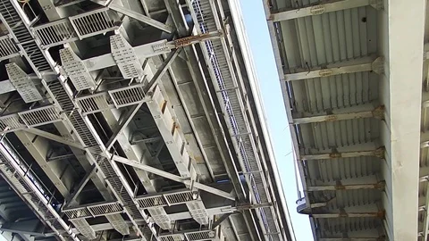 Driving under the bridge Stock Footage 97517939