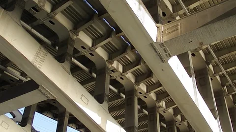 Driving under the bridge Stock Footage 97518075