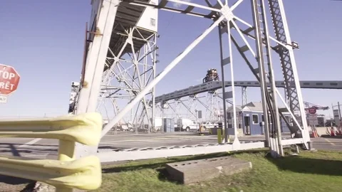 Driving Under Grain Conveyors Stock Footage 71345117