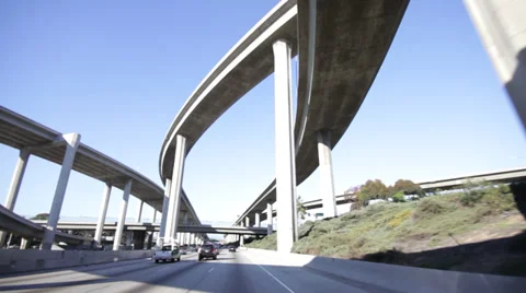 Driving Under Highway Interchange or Cloverleaf. 動画素材 27524878