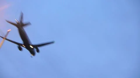Driving Under Landing Airplane Stock Footage 19299906