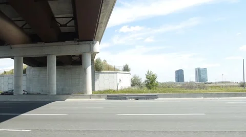 Driving under overpass Stock Footage 68443617