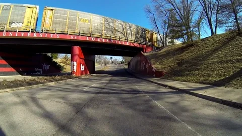 Driving under overpass Stock Footage 92703376