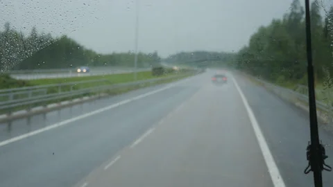 Driving under rain background Stock-Footage 124752672