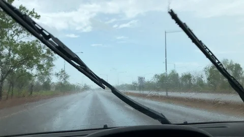 Driving under the rain. Stock Footage 119851696