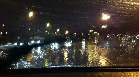 Driving under the snow at night Stock Footage 10747564