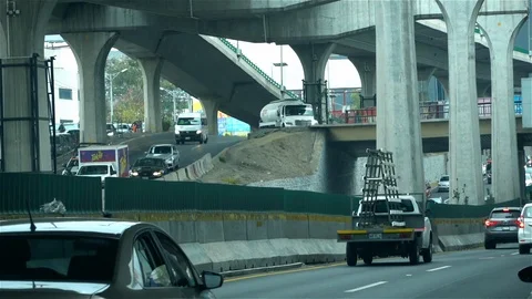 Driving under spaghetti junction Stock Footage 124310317