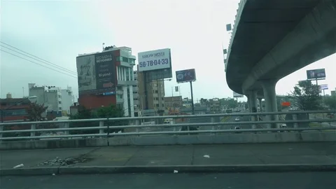 Driving under spaghetti junction Stock Footage 124870063