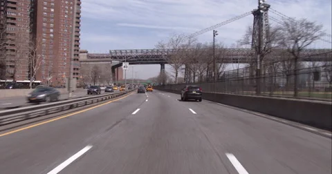 Driving under the Williamsburg Bridge along the FDR Drive Stock Footage 51248270