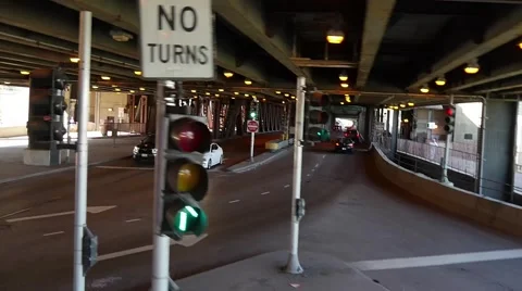Driving underneath Chicago bridge Stock Footage 54798244