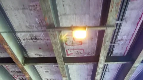 Driving underneath Chicago bridge Stock Footage 54798397