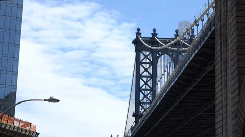 Driving underneath Manhattan bridge Stock Footage 121799113