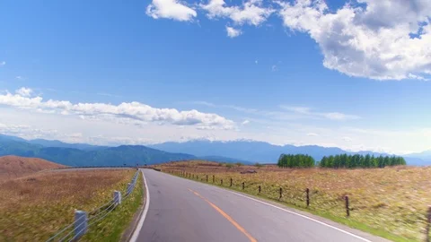 Driving video - View of a refreshing plateau Stock Footage 90140999
