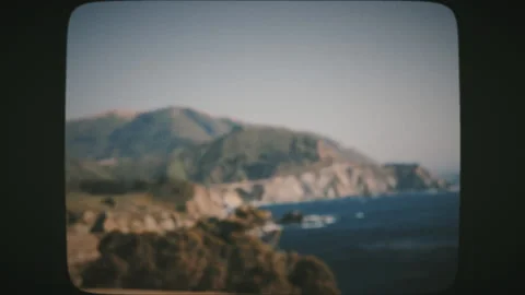 Driving view of Bixby Creek Bridge and Big Sur Area from Highway One in Calif Stock Footage 136731968