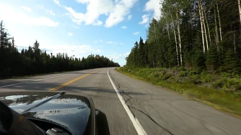 Driving view from black SUV on highway Stock Footage 121497220