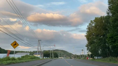 Driving view in Hokkaido Stock Footage 136712687