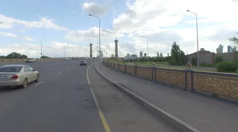 Driving view of road in Astana Stock Footage 59556797