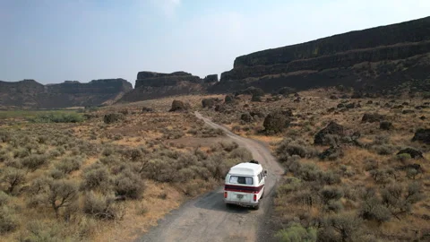 Driving a Vintage Van Stock Footage 241796696