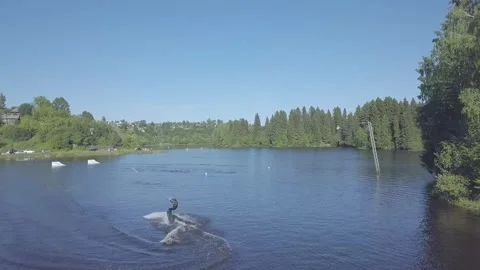 Driving on water board. Mechanical draft Stock-Footage 342328063
