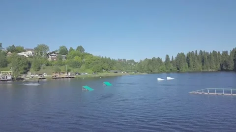 Driving on water board. Mechanical draft Stock Footage 342328089
