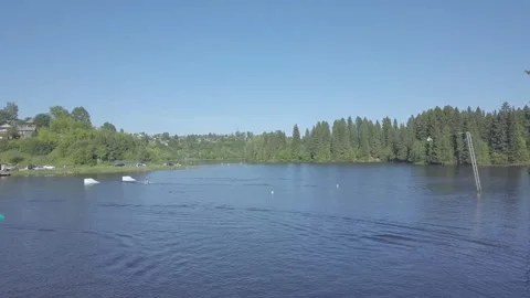Driving on water board. Mechanical draft Stock Footage 342328109