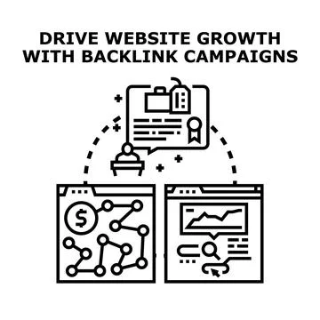Driving website growth with backlink campaign strategy Stock Illustration